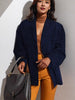Women's Regular Fit Single-Breasted Lapel Long Sleeve Blazer Jacket with Buttons for Autumn Office in Brown Khaki