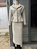 Women's Slim Fit Spring Polyester Blend Business Casual Jacket with Cinched Waist for Office Office in Apricot