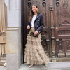 Women's Mesh Solid Color Lolita Blazer with Gauze Detail for Summer in Pink