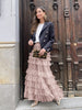 Women's Mesh Solid Color Lolita Blazer with Gauze Detail for Summer in Pink