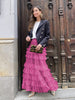 Women's Mesh Solid Color Lolita Blazer with Gauze Detail for Summer in Pink