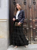 Women's Mesh Solid Color Lolita Blazer with Gauze Detail for Summer in Pink