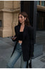 Women's Oversized Blazer, Padded Shoulders, Lapel Collar and Long Sleeves