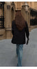 Women's Oversized Blazer, Padded Shoulders, Lapel Collar and Long Sleeves