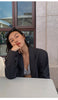 Women's Oversized Blazer, Padded Shoulders, Lapel Collar and Long Sleeves