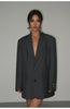 Women's Oversized Blazer, Padded Shoulders, Lapel Collar and Long Sleeves