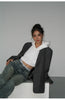 Women's Oversized Blazer, Padded Shoulders, Lapel Collar and Long Sleeves