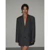Women's Oversized Blazer, Padded Shoulders, Lapel Collar and Long Sleeves