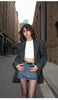 Women's Oversized Blazer, Padded Shoulders, Lapel Collar and Long Sleeves