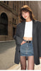 Women's Oversized Blazer, Padded Shoulders, Lapel Collar and Long Sleeves