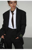 Women's Oversized Blazer, Padded Shoulders, Lapel Collar and Long Sleeves
