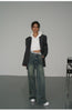Women's Oversized Blazer, Padded Shoulders, Lapel Collar and Long Sleeves