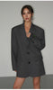 Women's Oversized Blazer, Padded Shoulders, Lapel Collar and Long Sleeves