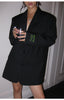 Women's Oversized Blazer, Padded Shoulders, Lapel Collar and Long Sleeves