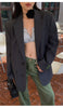 Women's Oversized Blazer, Padded Shoulders, Lapel Collar and Long Sleeves