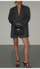 Women's Oversized Blazer, Padded Shoulders, Lapel Collar and Long Sleeves