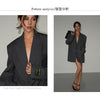 Women's Oversized Blazer, Padded Shoulders, Lapel Collar and Long Sleeves