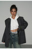 Women's Oversized Blazer, Padded Shoulders, Lapel Collar and Long Sleeves