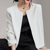 Women's Open-Front Blazer, Collarless Design and Long Sleeves