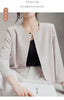 Women's Open-Front Blazer, Collarless Design and Long Sleeves