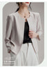 Women's Open-Front Blazer, Collarless Design and Long Sleeves