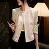 Women's Open-Front Blazer, Collarless Design and Long Sleeves