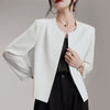 Women's Open-Front Blazer, Collarless Design and Long Sleeves