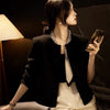 Women's Open-Front Blazer, Collarless Design and Long Sleeves