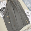 Women's Brown Blazer, Lapel Collar, Long Sleeves and Relaxed Shape