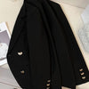 Women's Brown Blazer, Lapel Collar, Long Sleeves and Relaxed Shape