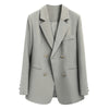 Women's Brown Blazer, Lapel Collar, Long Sleeves and Relaxed Shape