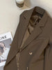 Women's Brown Blazer, Lapel Collar, Long Sleeves and Relaxed Shape