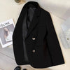 Women's Brown Blazer, Lapel Collar, Long Sleeves and Relaxed Shape