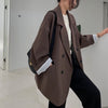 Women's Relaxed Blazer, Lapel Collar, Long Sleeves and Pocket Detail