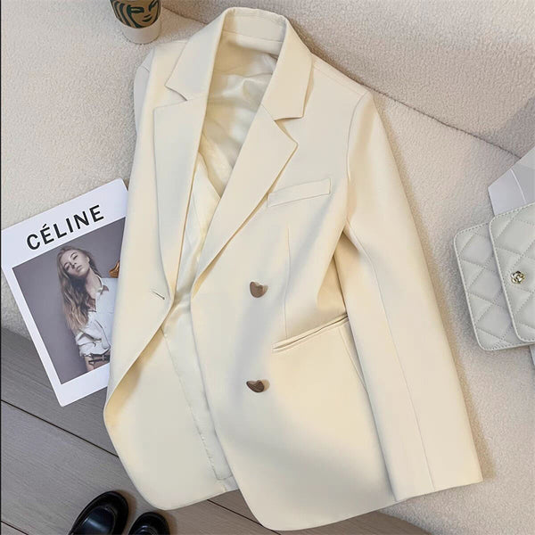 Women's Blazer, Metal-Tone Buttons, Notched Lapels and Long Sleeves