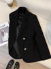 Women's Blazer, Metal-Tone Buttons, Notched Lapels and Long Sleeves