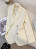 Women's Blazer, Metal-Tone Buttons, Notched Lapels and Long Sleeves