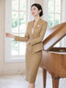 Women's Slim Fit Long Sleeve Polyester Business Suit Jacket for Spring Fall Office Office Work in Elegant Style