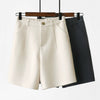 Women's Lightweight Polyester Zipper Casual Wide Leg Straight Leg Shorts for Summer Office in Black Apricot
