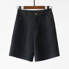 Women's Lightweight Polyester Zipper Casual Wide Leg Straight Leg Shorts for Summer Office in Black Apricot
