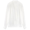 Women's Slim Fit Satin Solid Color V-Neck Long Sleeve Pullover Blazer with Button for Work Office in White