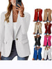 Women's Single-Button Blazer, Lapel Collar, Long Sleeves and Hip-Length Cut