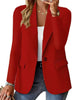 Women's Single-Button Blazer, Lapel Collar, Long Sleeves and Hip-Length Cut