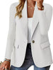 Women's Single-Button Blazer, Lapel Collar, Long Sleeves and Hip-Length Cut
