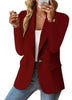 Women's Single-Button Blazer, Lapel Collar, Long Sleeves and Hip-Length Cut