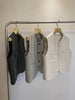 Women's Routine Fit Polyester Solid Color Round Neck Single Breasted Vest with Pocket Cardigan Style for Spring Commute in Gray
