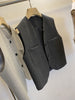 Women's Routine Fit Polyester Solid Color Round Neck Single Breasted Vest with Pocket Cardigan Style for Spring Commute in Gray