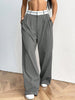 Women's Woven Fabric Contrast Color Loose Wide Leg Suit Pants for Autumn in Casual Comfort