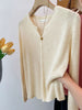 Women's Routine Fit Wool Blend Solid Color V-Neck Long Sleeve Button Cardigan for Spring Fall in White Black Pink Apricot