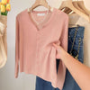 Women's Routine Fit Wool Blend Solid Color V-Neck Long Sleeve Button Cardigan for Spring Fall in White Black Pink Apricot